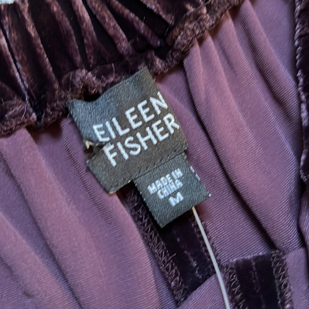 Eileen Fisher Purple Rayon/Silk Velvet Pants - Picture 6 of 7